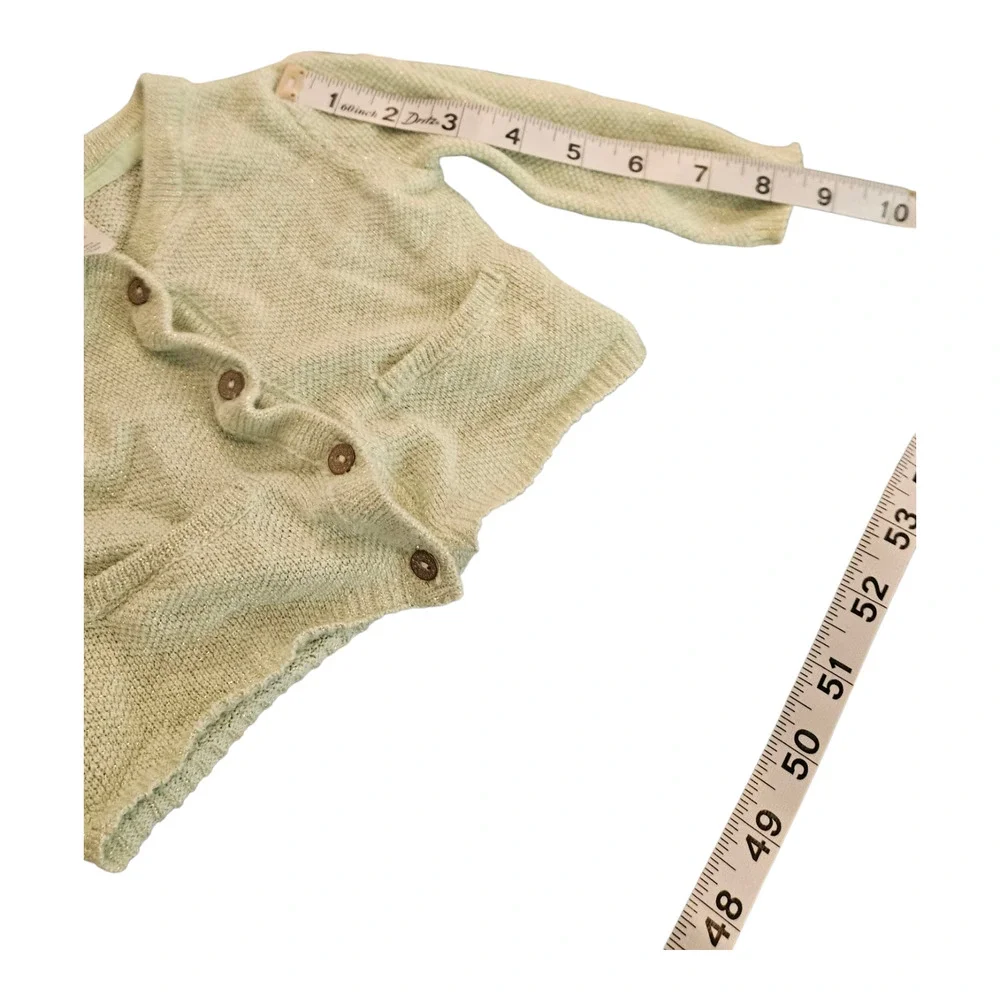 Carter's Child Size 6M Green Knit Long Sleeve Button Up Sweater